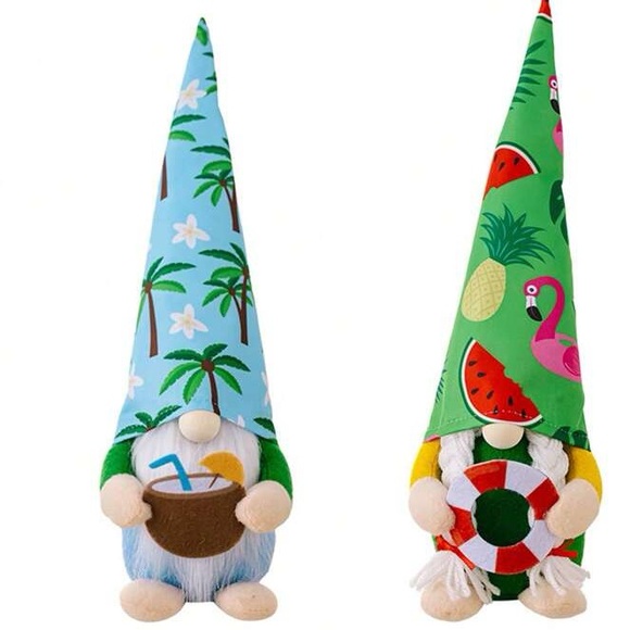 NWT Adorable Summer Beach Party Adjustable Hat Gnome Decoration 🌴🥥 - Picture 3 of 7